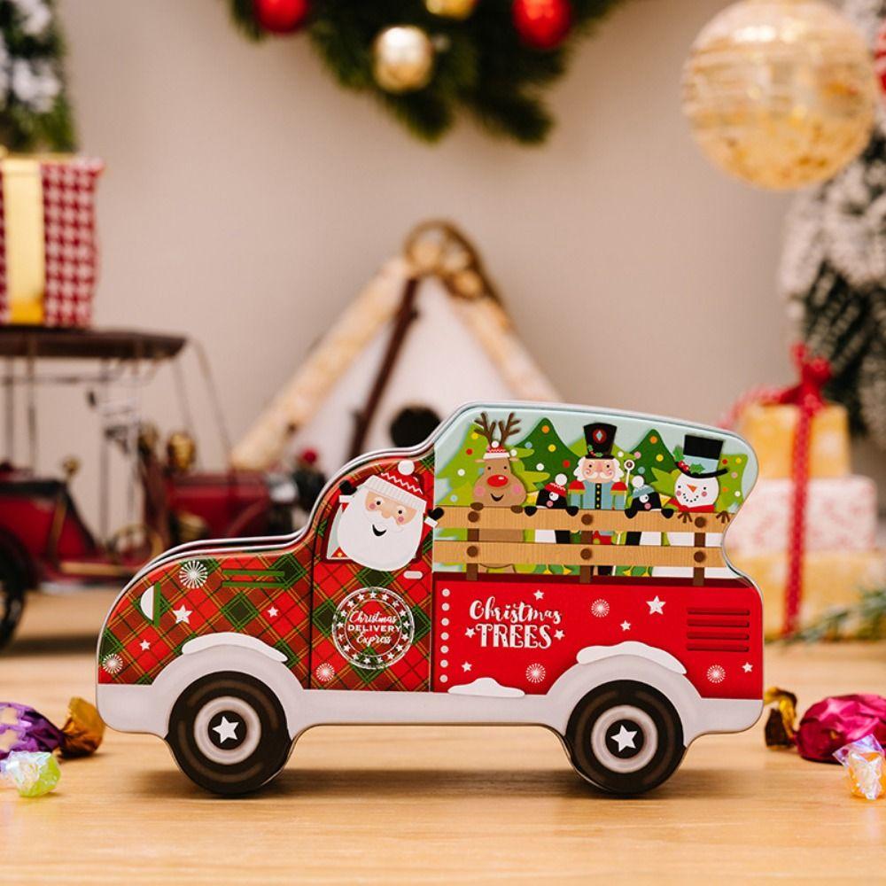 Sněhulák Vánoční bonboniéra Santa Claus Plechová dóza na sušenky Roztomilá plechová dóza na bonbony a sušenky Sváteční oslava