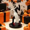 Adorno de Boda Romántico con Tema Oscuro Día de Muertos Pareja de Esqueletos Bailando Figura Halloween Gótico Figura Estatua de Amantes Escultura de Novio Novia