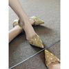 Mode Vente Chaude 2025 Chaussures Simples pour Femmes Coréennes Talon Haut Transparent Bout Pointu Chaussure Strass Champagne Demoiselle d'Honneur Chaussures de Mariage