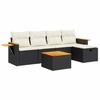 VidaXL Salon de jardin 6 pcs avec coussins noir résine tressée 3325962