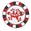 Zinc Alloy Double Layer Golf Ball Marker Magnetic Hat Clip Cap Clamp Gift SuppliesRed Lizard