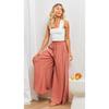 GMXIA Spring Summer Women's Wide-leg Trousers with Elastic Belts, Wide-leg High-waisted Long Style