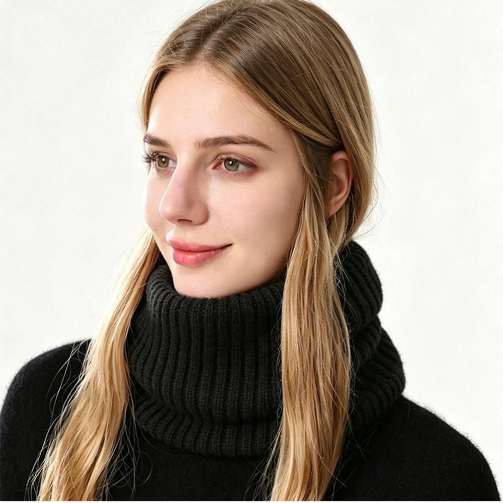 Thickened Knitted Scarf Striped Knitted Neck Warmer Flexible Neck Gaiter Hiking