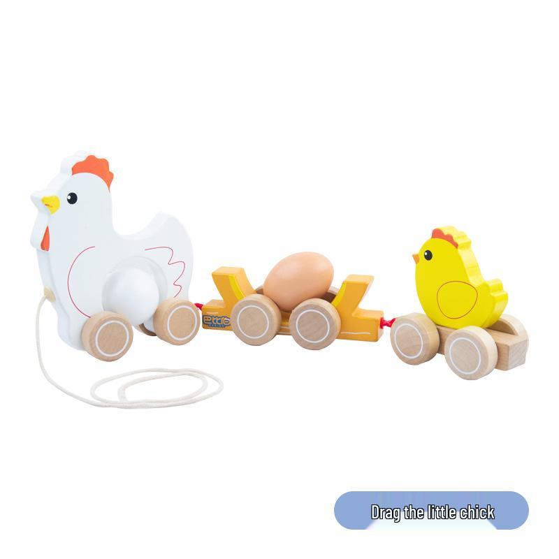 Wooden Pull-Along Chick Toy: Baby Walker for Early Education and Crawling Training