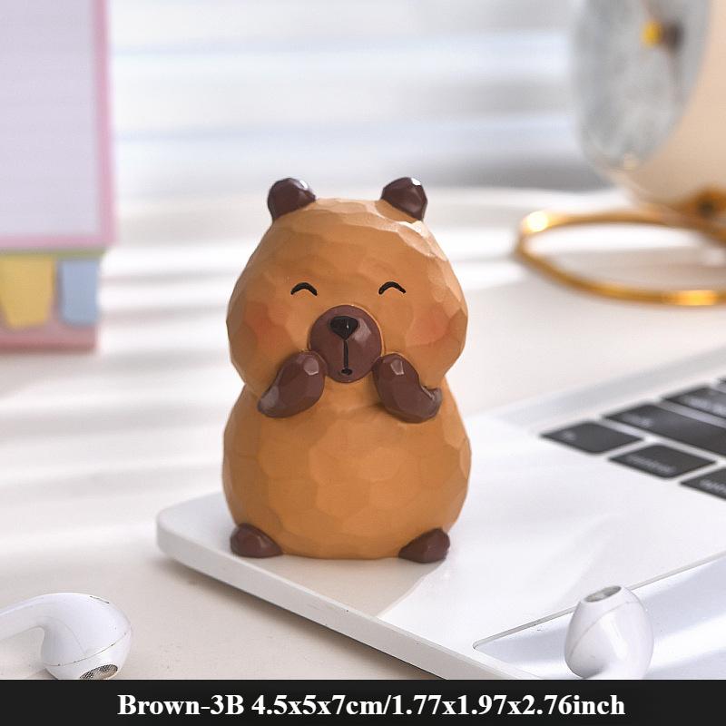 Statuiță Capybara din Lemn Lucrată Manual Sculptură Artistică Clasică Sculptată și Pictată în Lemn Figurină Drăguță Capybara Sculptură în Lemn Decor Acasă