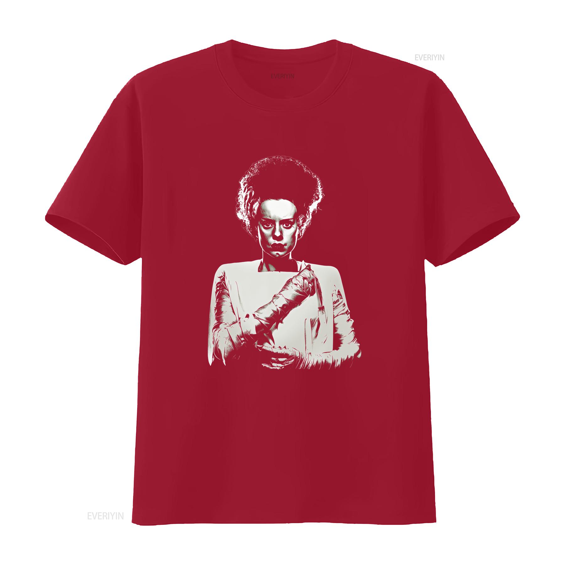 The Bride Of Frankenstein Horror Monster Movie T Shirt Gothic Style Print vintage Washed Comfortable Breathable Stretched S