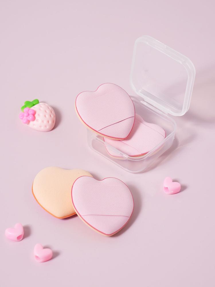 

Lovely Heart Finger Air Puff Set with Case (4 Pcs) 1ea