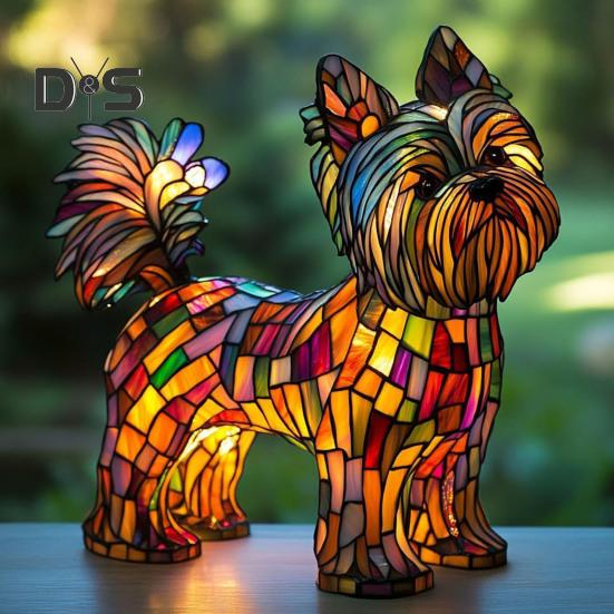 Köpek Serisi Sanat Gece Lambası Dekor Yumuşak Işık Titreşimsiz USB ile Çalışan LED Masa Lambası El Boyaması Evcil Hayvan Temalı Masa Aksesuarı