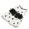 Pet Dog Dress Soft Comfortable Breathable Black Floral Pet Princess Dress for Small Pets Beige XL