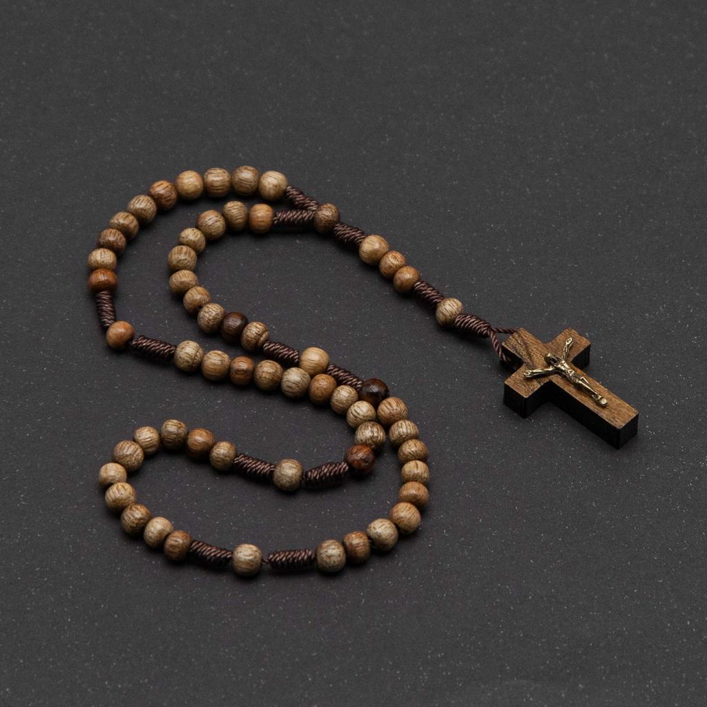 Intercession Small Pocket Size Wooden Rosary
