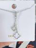 European & American Luxury Tassel Hollow Mother-of-Pearl Clover Pendant Diamond Necklace for Women - High-End Fashion Jewelry