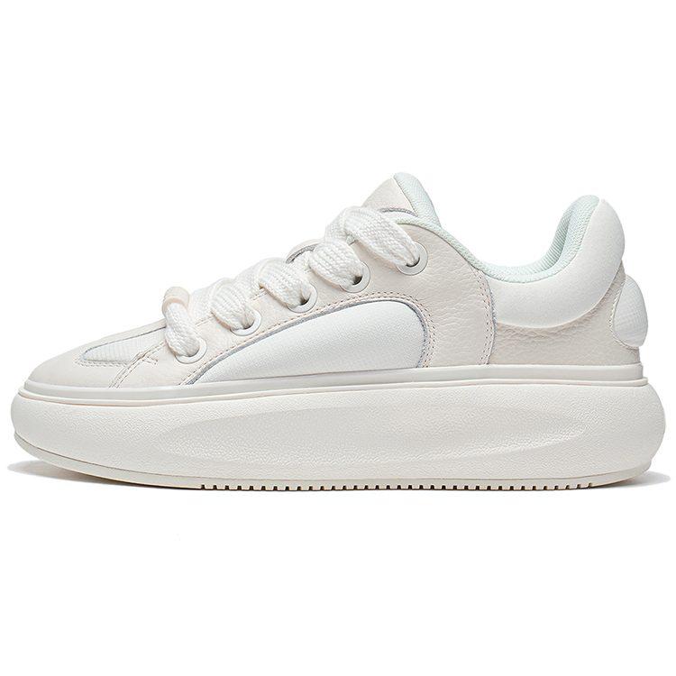 Li Ning Yun You C4D Leather Low top Casual Shoes Women's Ecru AZGT090-4