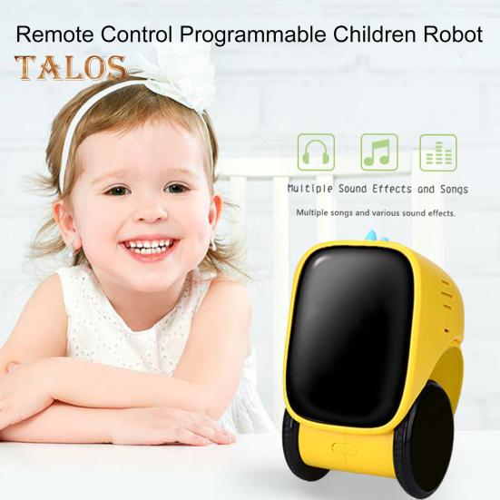 Kids Remote Control Robot Toy with LED Eyes Horns Auto-Demonstration Programmable Touch Sensing Educational Interactive Toddler Electric 2.4Ghz RC