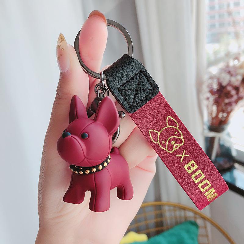 Exquisite Cute French Bulldog Puppy Keychain - Unisex Accessory for Bags