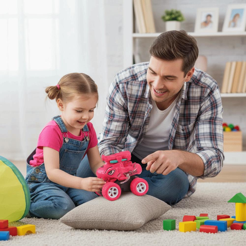 Off-Road Vehicle Dual Ballistic Drop-Resistant Car Retractable Dinosaur Car  Children's Toy