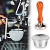 Recipiente para Pó de Café Espresso Concentrado Cápsulas Copo Compactador de Café Textura de Aço Inoxidável Perfeito para Fazer Cápsulas de Café