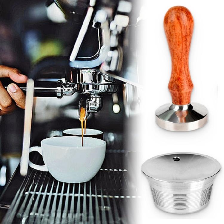 Recipiente para Pó de Café Espresso Concentrado Cápsulas Copo Compactador de Café Textura de Aço Inoxidável Perfeito para Fazer Cápsulas de Café