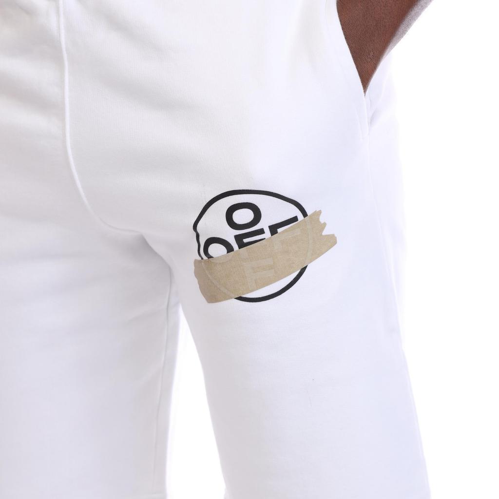 Off White Mens Arrow Taped Shorts