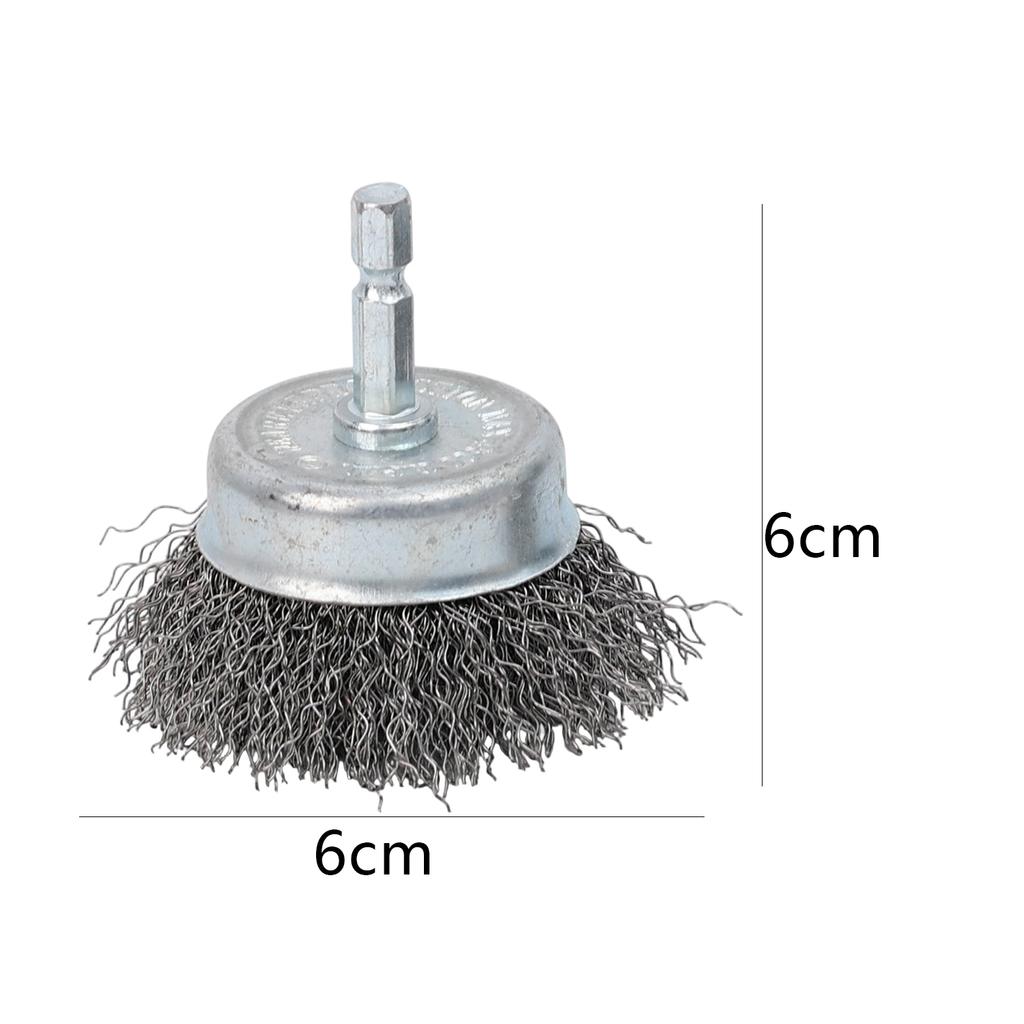 3/1PCS Drill Wire Brush Wheel Set Rotary Tool Brass Coated Polishing Abrasive Cup Metal Cleaning Rust Removal Cleaning Accessory
