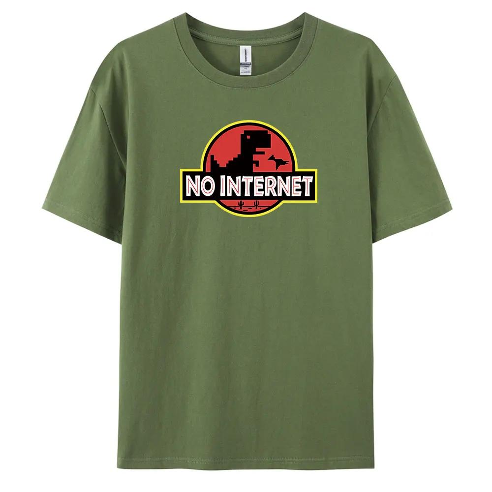 

No Internet Men s T-Shirt in Vintage Style with Short Sleeves and 100% Cotton Fabric 4XL