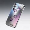 Gradient paw print pattern glass phone case suitable for Samsung GalaxyS26 S25 S24 S22 S21 S20FE/Ultra/Plus anti drop back cover