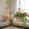 Elegante Ballerina Figur Fee Blumentopf Skurrile Mädchen Hängepflanzenkorb Außenbereich Garten