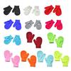 1 Pair Toddler Mittens Simple Solid Color Hand Warmers Winter Keeping-warm Cover Clothes Accessory Kids Mitten for Outdoor