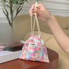 Floral Print Drawstring Coin Purse for Children Girls Makeup Bag Travel Organizer Keys Earphone Bag Makeup Pouch Cute Mini Purse
