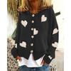 Autumn and Winter Fashion Knitwear Single Breasted Love Pattern Women's Sweaters