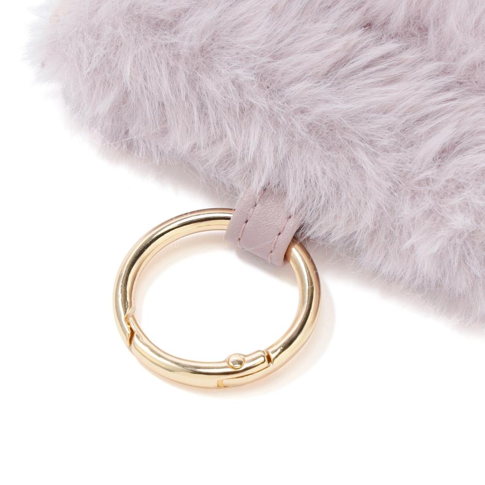 Franc Franc Eco Fur Charm Pouch Pink