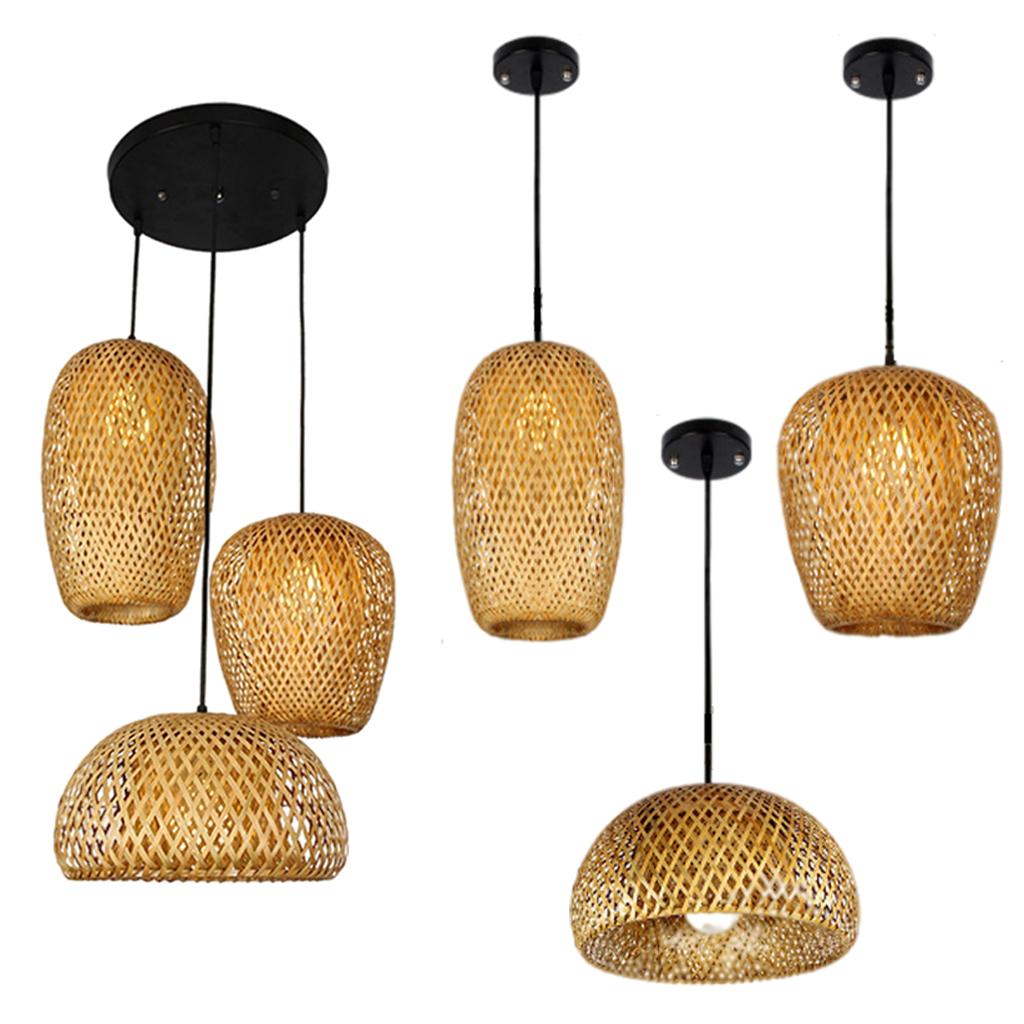 Bamboo Lamp Shades Weave Hanging Light Ceiling