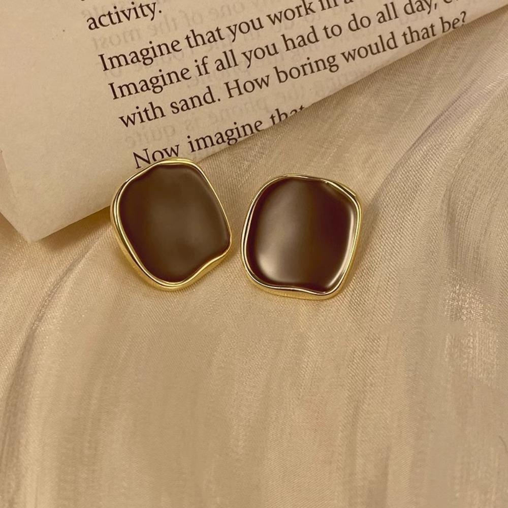 Alloy Irregularity Black Earrings Geometry Vintage Jewelry Fashion Metal Earring  Women