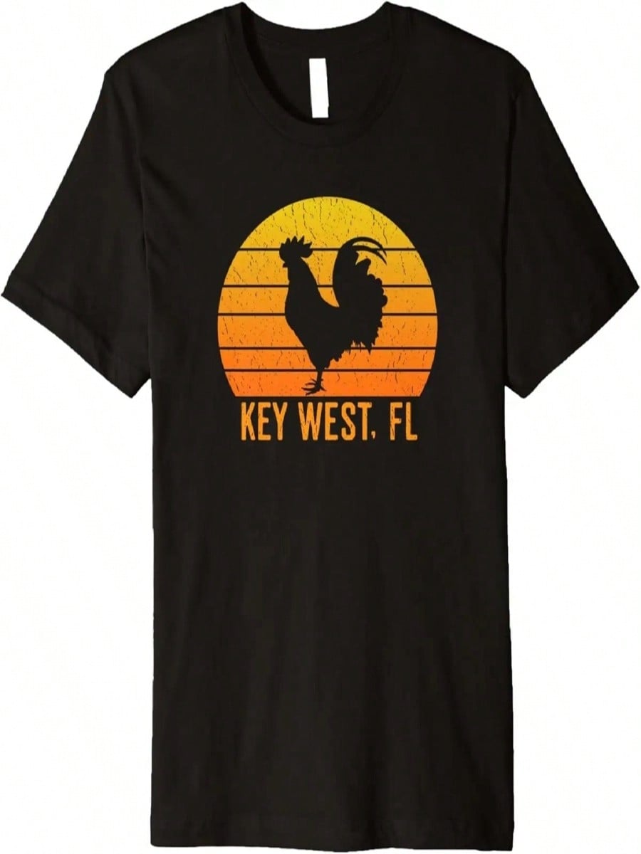 Retro Key West Florida Rooster Premium T-Shirt S