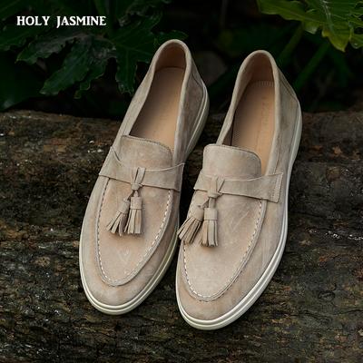 2024 New Handmade Tassels Decoration Solid Casual Boat Shoes Zapatos Para Mujeres Daily Office Lady Concise Suede Woman Flats