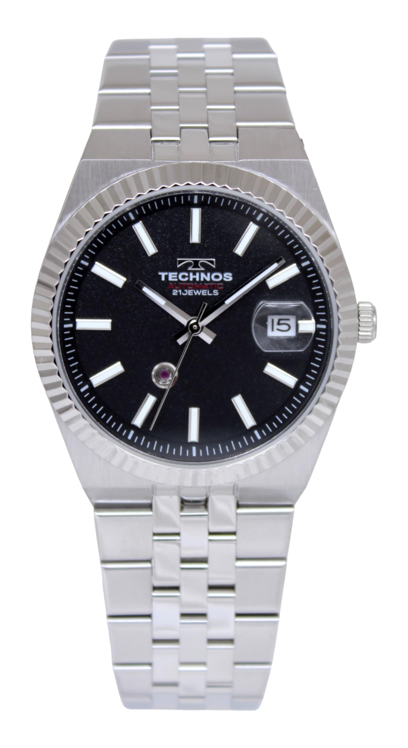 TECHNOS Automatic Mechanical Watch with Date and Skeleton Back T9C46SB [TECHNOS] чёрный
