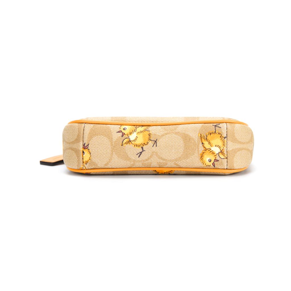 New COACH Nolita Artificial Leather Pochette Handbag Wrist Bag Clutch Regular Women's Khaki & Yellow CC419-IMOT4