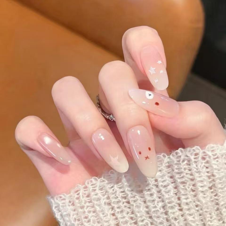 Gothic Red & Black Gradient Handmade Long False Nails