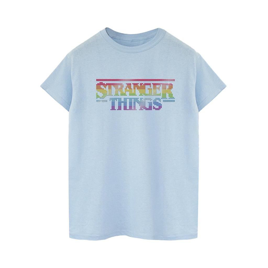 Netflix Mens Stranger Things Rainbow Dot Logo T-Shirt