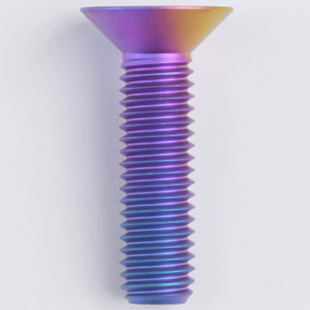 Mutliple Color M5 P0.8mm 8/10/12/14/16/18/20/25/30/35/40mm GR5 TC4 Titanium Alloy Countersunk Screw Bolt Flat T25 Torx Head