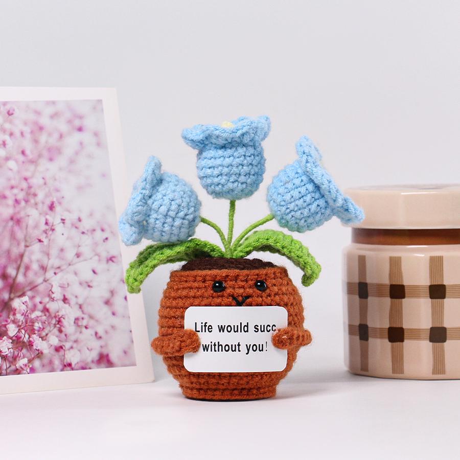 33 Styles Crochet potted tabletop Words of encouragement forget-me-not crochet orange convolia heart-warming ornament
