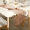 Fashion Table Decoration PVC Table Flag Long Solid Color Bronzing Table Flag Linen Creative Irregular Flower Home Decoration