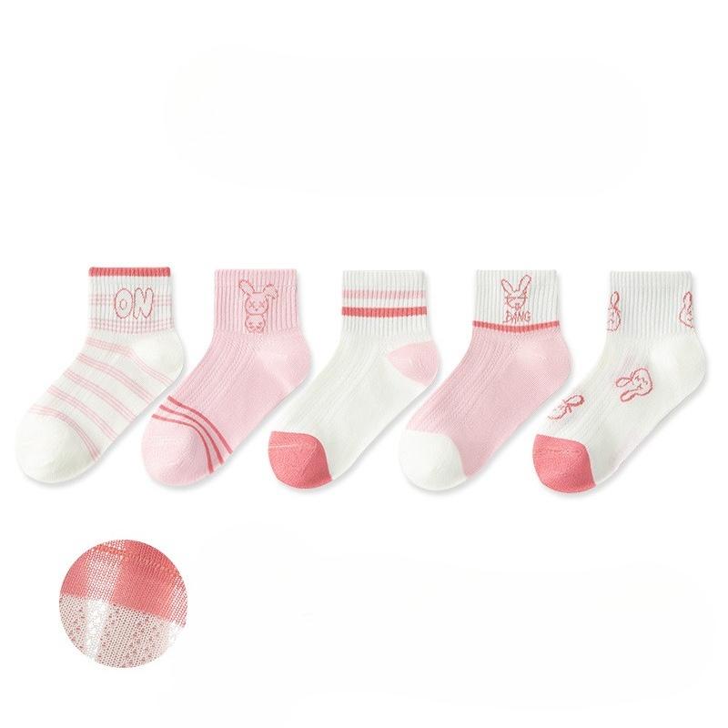 1-15 Years Children 5 Pairs Socks Spring and Summer Thin Mesh Crew Socks