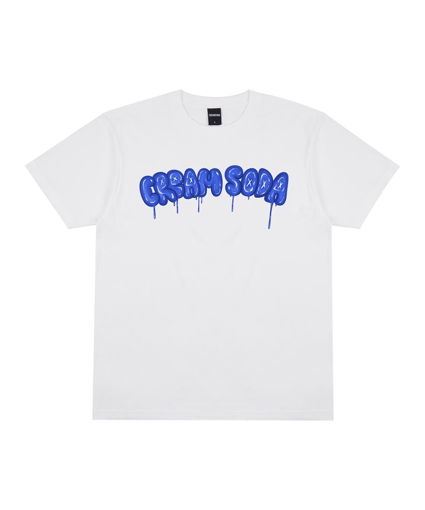 CREAM SODA LAB Crsdel Balloon Logo Graphic Short Sleeve T-Shirt White Blue