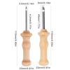 Punching Needle Embroidery Pen Stainless Steel Punching Needle Head Wood Handle Embroidery Pen for Embroidery Crafting