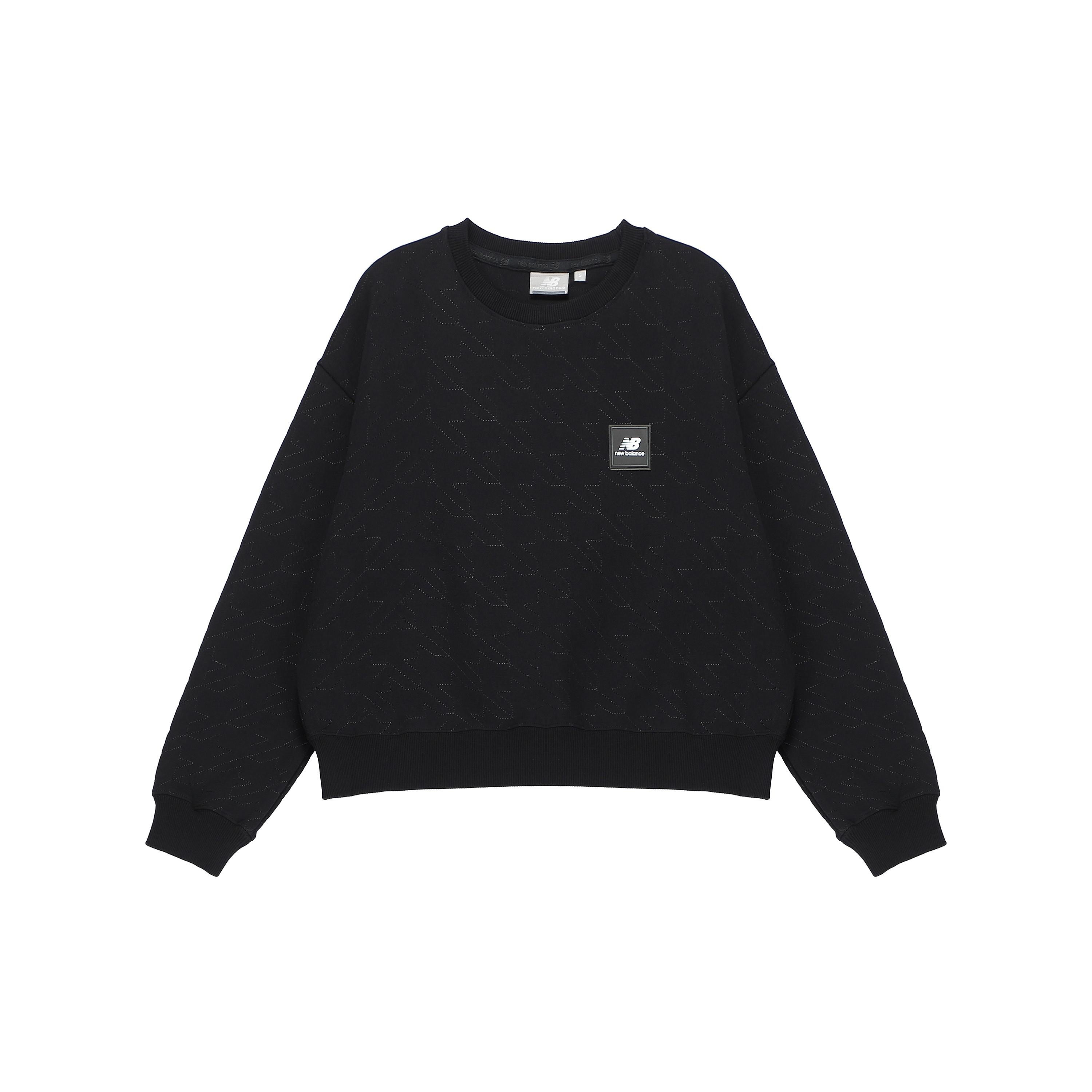 (WMNS) New Balance Logo Sweatshirt Asia Sizing  Black  Women s 5CC37142-BK M