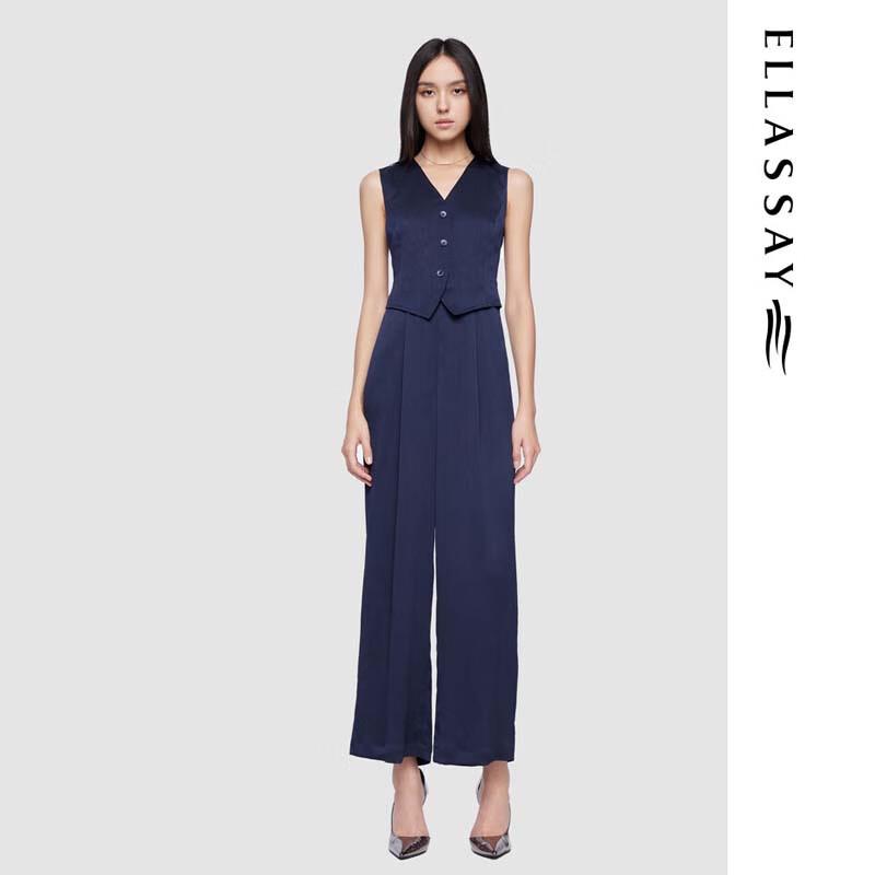 ELLASSAY V-Neck Faux Two-Piece Jumpsuit