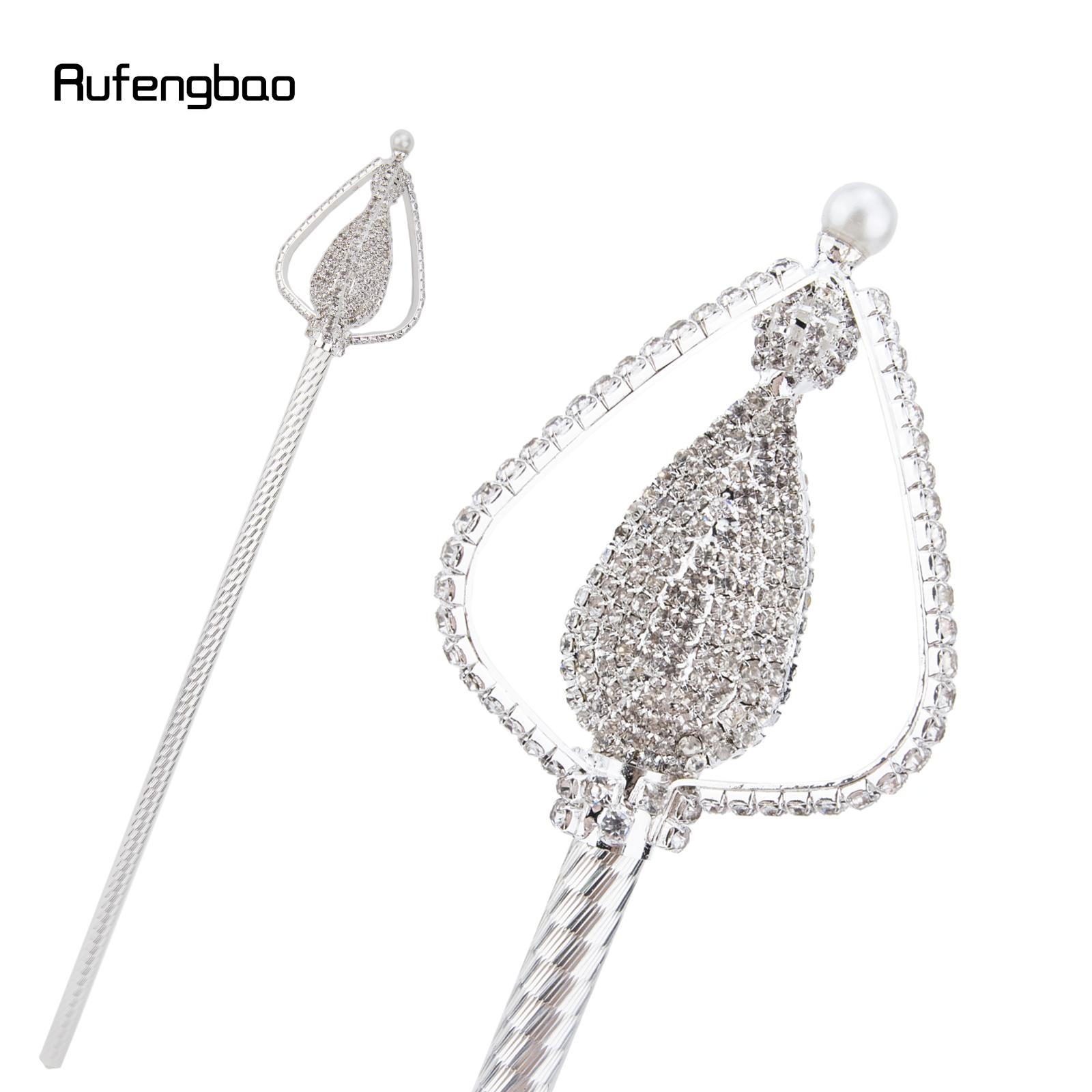 

Golden White Alloy Crown Fairy Wands for Girl Princess Wands for Kids Angel Wand for Party Costume Wedding Birthday Party 51cm