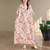 DIMANAF New 2026 Women Plus Size Summer Casual Loose Long Dress Cotton Oversize Maxi Floral Print Beach Sundress