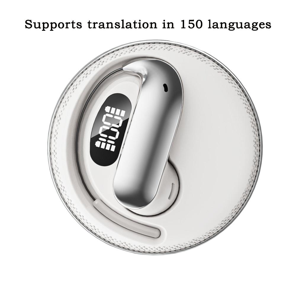 

Men Women Blue Tooth Hanging Ear Semi In Ear Headset Sports Headphones Call Music Supports 150 Language Translation Earphones білий