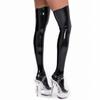 PVC-Leder Nasse Optik Sexy Strümpfe Nachtclub Kniehohe Socken Damen Öl Glänzende Strümpfe Übergröße Sexy Dessous Latex Strumpfwaren